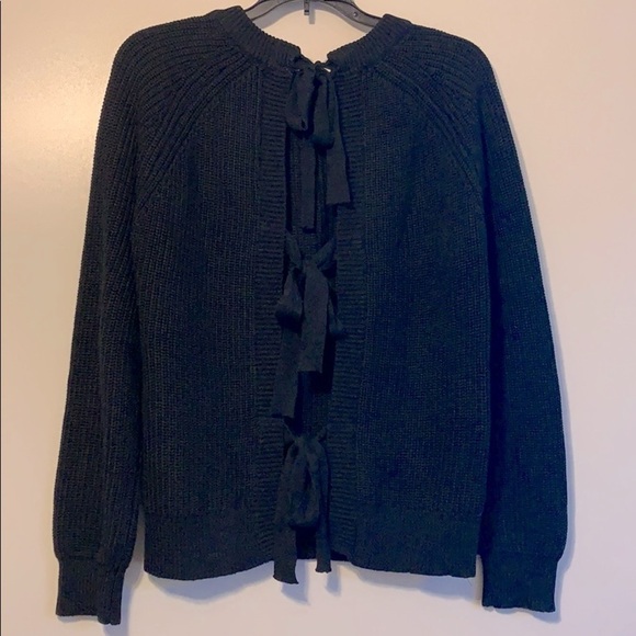 English Factory Knit Pullover,Back Bow Ties,BlackM - Picture 12 of 13